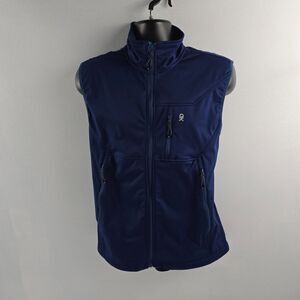 Little Donkey Andy Men's Softshell‎ Vest Navy Blue Zip Pockets Size L 4386